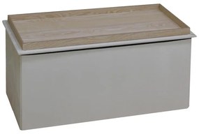 Σκαμπό-μπαούλο Koper Bελούδο σε Mπεζ απόχρωση 76x38x38εκ. 76x38x38 εκ.
