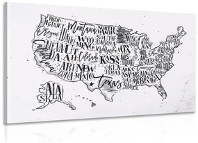 Εικόνα εκπαιδευτικό χάρτη των ΗΠΑ με επιμέρους πολιτείες σε αντίστροφη μορφή