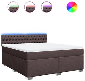 ΚΡΕΒΑΤΙ BOXSPRING ΜΕ ΣΤΡΩΜΑ ΣΚΟΥΡΟ ΚΑΦΕ 180X200 ΕΚ ΥΦΑΣΜΑΤΙΝΟ 3288277