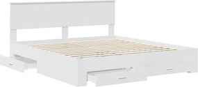 vidaXL Σκελετός Κρεβατιού Λευκό 180 x 200 cm Επεξεργασμένο ξύλο