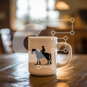 Intra Συλλεκτικό Ξύλινο Παζλ Plywood 4mm - Κεραμική κούπα με σιλουέτα καβαλάρη Σε Ξύλινο Κουτί - Διαστάσεις: 10x10 cm – 25 κομμάτια