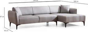 Corner Sofa Belissimo Right - Grey Grey