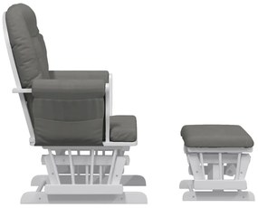 vidaXL Πολυθρόνα Relax Σκούρο Γκρι Υφασμάτινη με Σκαμπό