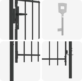 vidaXL Πύλη Φράχτη με κλειδαριά Boxtel Γκρι 103 x 150 cm