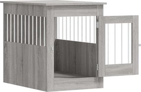 vidaXL Κλουβί Σκύλου Γκρι Sonoma 55x80x68 εκ. από Επεξεργ. Ξύλο
