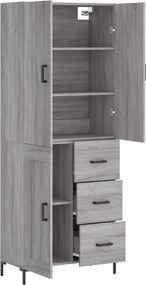 vidaXL Ντουλάπι Γκρι Sonoma 69,5 x 34 x 180 εκ. Επεξεργασμένο Ξύλο