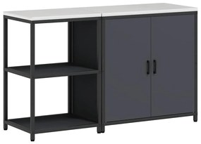 vidaXL Σετ Αποθήκευσης Κουζίνας 2 pcs Ανθρακί 150 x 50 x 92 εκ.