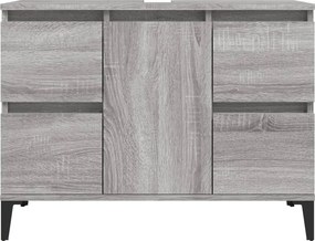 vidaXL Ντουλάπι Νιπτήρα Γκρι Sonoma 80 x 33 x 60εκ. Επεξεργασμένο Ξύλο