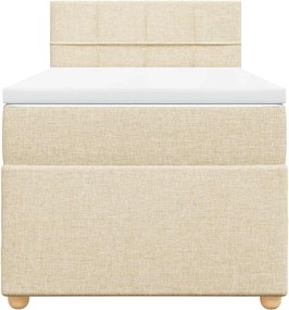 vidaXL Κρεβάτι Boxspring με Στρώμα Κρεμ 80 x 200 εκ. Υφασμάτινο