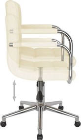 vidaXL Καρέκλα Τραπεζαρίας Περιστρεφόμενη Κρεμ Υφασμάτινη
