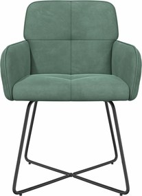 vidaXL Καρέκλες φαγητού 2 pcs Βελούδο Θαλασσί 59 x 56,5 x 86 εκ.