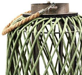 Ψάθινο Φανάρι FL8302 Fylliana Πράσινο 24x45εκ. 24x24x45 εκ.