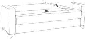 Καναπές-κρεβάτι με αποθηκευτικό χώρο τριθέσιος Vox κρεμ ύφασμα 215x85x80εκ 214x83x82 εκ.