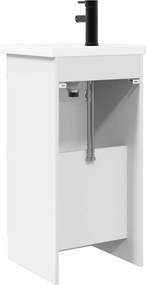 vidaXL Καθρέφτης μπάνιου με νιπτήρα Λευκό 42 x 40 x 84,5 εκ