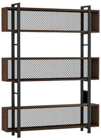 Βιβλιοθήκη Fifer καρυδί-μαύρο 120x27x185εκ 120x27x185 εκ.