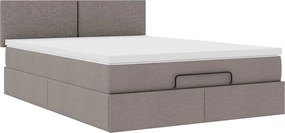 vidaXL Κρεβάτι-Μπαλκόνι με Στρώμα, Ύφασμα 140x190 εκ., Μπεζ