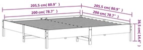 ΠΛΑΙΣΙΟ ΚΡΕΒΑΤΙΟΥ ΚΑΦΕ ΚΕΡΙΟΥ 200X200 ΕΚ. ΑΠΟ ΜΑΣΙΦ ΞΥΛΟ ΠΕΥΚΟΥ 842685