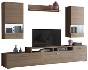 Savvidis Furniture  Σύνθετο Σαλονιού Μοριοσανίδα 225x45x130cm N27 Μόκα​ BEST-8080105