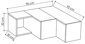 Τραπέζι Tv Ashburn 104, Άσπρο, Με συρτάρια, 90x32x92cm