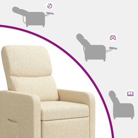 vidaXL Αναπαυτική Καρέκλα Κρεμ Πολυεστέρας