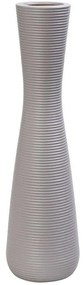 Βάζο Κεραμικό Ραβδωτό MIG108 16,5x16,5x58cm Light Grey Espiel Κεραμικό