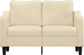 vidaXL Καναπές Διθέσιος Κρεμ 120 εκ. Υφασμάτινος