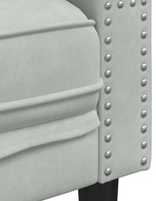 vidaXL Πολυθρόνα Τσέστερφιλντ Argyle Ανοιχτό γκρι 71 x 74.5 x 70.5 εκ.