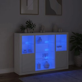 vidaXL Μπουφέδες με Φώτα LED 3 τεμ. Λευκοί από Επεξεργασμένο Ξύλο