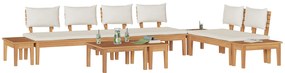vidaXL Σετ Παγκάκι Κήπου 5 pcs Καφέ και Κρέμα 2 θέσεων Small