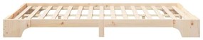 vidaXL Κρεβάτι δαπέδου Καφέ 140 x 220 cm Μασίφ ξύλο πεύκου