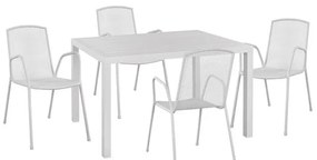 Τραπεζαρίας Σετ 5Τμχ 120Χ80Χ75,5Υ & HM10526 White 4 Θέσεων