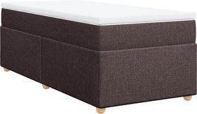 vidaXL Κρεβάτι Boxspring με Στρώμα Σκούρο Καφέ 90x200 εκ. Υφασμάτινο