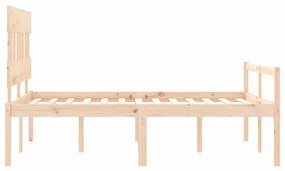 vidaXL Κρεβάτι Ηλικιωμένου με Κεφαλάρι 140 x 190 εκ. από Μασίφ Ξύλο