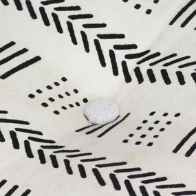 vidaXL Πουφ Γεωμετρικό Γκρι και Λευκό 40 x 40 x 40 cm ύφασμα