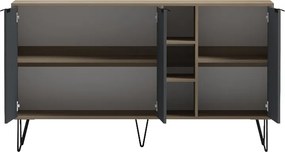 Μπουφές Balain pakoworld sonoma-ανθρακί 142x35.5x83εκ