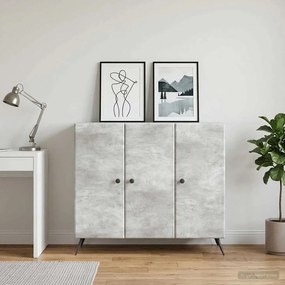 vidaXL Πλαϊνό γραφείο Γκρι Σκυροδέματος 89 x 34,5 x 80 εκ