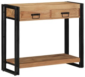 vidaXL Κονσόλα Μαύρη 90x33x75 εκ. Μασίφ ξύλο ακακίας και Μέταλλο
