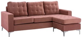 REVERSIBLE CORNER SOFA SANTINO  IN DUSTY PINK 190x75-128x82Υcm.