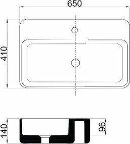 Olympia Tratto 65x41 - Νιπτήρας μπάνιου