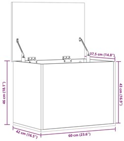 Κουτί Αποθήκευσης Καπνιστή Δρυς 60x42x46 εκ. Επεξεργασμένο Ξύλο - Καφέ