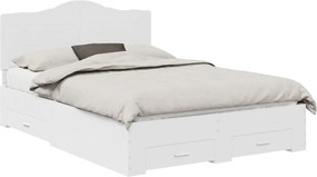 vidaXL Σκελετός Κρεβατιού Λευκό 160 x 200 cm Επεξεργασμένο ξύλο