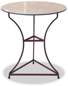 Γαλβανισμένο Στρογγυλό Τραπέζι Με Επιφάνεια Compact Hpl Μπέζ Φ70 x 74(h)cm