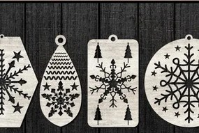 Σετ των 3 Intra απο ξύλο plywood 3mm-4mm πάχος Χριστουγεννιάτικα Σκουλαρίκια Κοσμήματα με λέιζερ Δίασταση 3x3 cm INTRAFABR-43340049