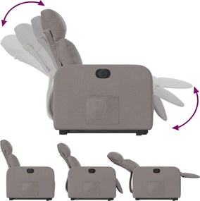 vidaXL Πολυθρόνα Ηλεκτρική Ανακλ.Taupe Υφασμάτινη