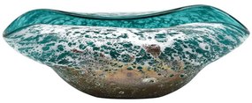 Διακοσμητική Πιατέλα 15-00-23932 32,5x18x9cm Turquoise Marhome Γυαλί