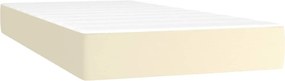 vidaXL Κρεβάτι Boxspring με Στρώμα Κρεμ 200x200 εκ. Συνθετικό Δέρμα
