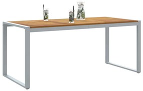 vidaXL Τραπέζι Κήπου για Φαγητό Γκρι 180 x 90 x 75 cm