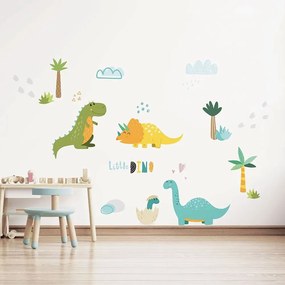 Αυτοκόλλητα Τοίχου Βινυλίου Παιδικά Dinosaurs XL 18315 190x100cm Multi Ango Vinyl