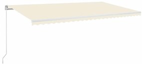 vidaXL Τέντα Συρόμενη Χειροκίνητη με LED Κρεμ 600 x 350 εκ.
