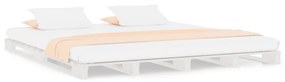 vidaXL Κρεβάτι από Παλέτες Λευκό 160 x 200 εκ. από Μασίφ Ξύλο Πεύκου
